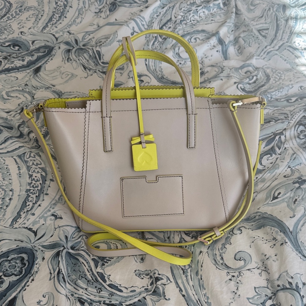 Kate Spade Beige and Yellow Shoulder Bag